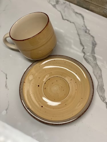 كوب سيراميك مع صحن