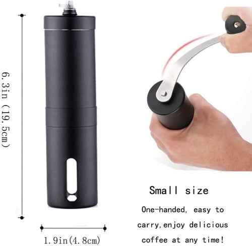 طاحونة قهوة يدوية من الاستانليس ستيل لون اسود