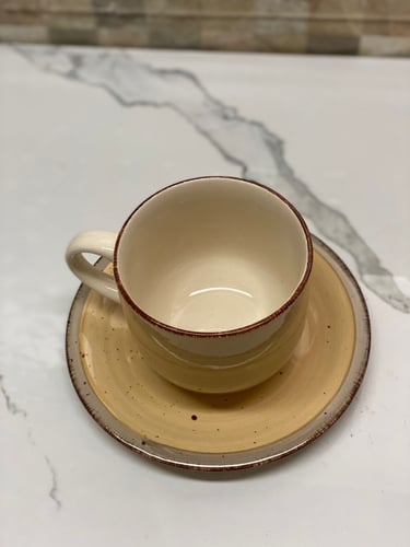 كوب سيراميك مع صحن
