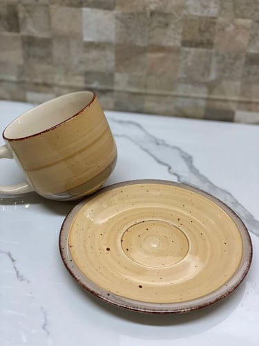 كوب سيراميك مع صحن