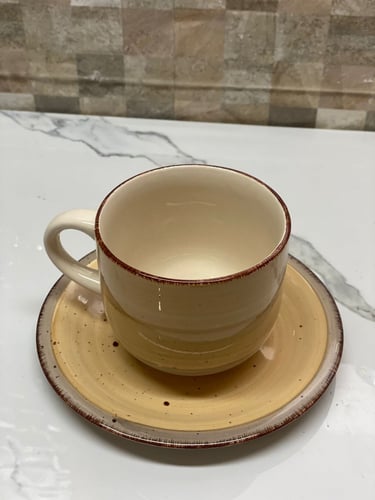 كوب سيراميك مع صحن