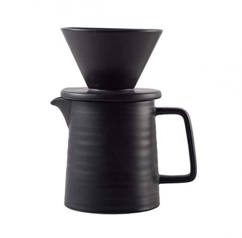 طقم كوب وقمع V60 من السيراميك ب اللون الاسود