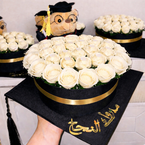 بوكية ورد للتخرج إمكانية كتابة الاسم بالملاحظات