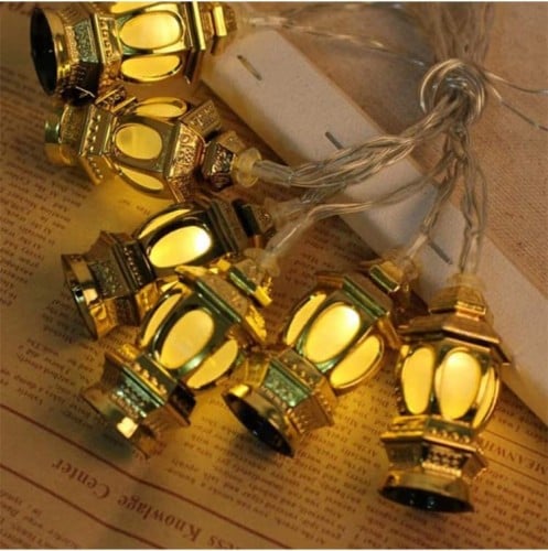 عرض (1+1 مجاناً): حبل فوانيس رمضان المضيء تعليقة ز...