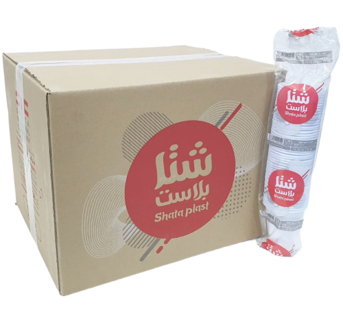 20-شتا اكواب 6 اونص بلاستيك ابيض 50 حبة كرتون