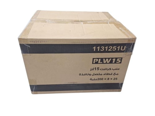 جواد علب ورق كرافت بني +غطا متصل ونافذ 15انز كرتون...