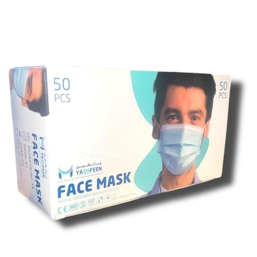 يشفين كمامة طبية 3 طبقات ازرق *50حبه كرتون 40 علبة