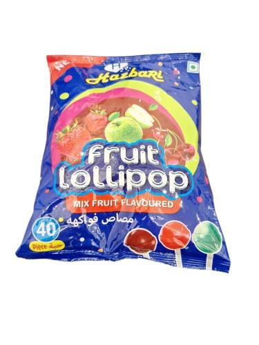 هزبري لولي بوب حلاوة مصاصة 16 جم فواكه 40 حبة