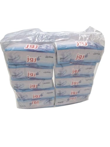 مناديل روز 200منديل شدة 10*5