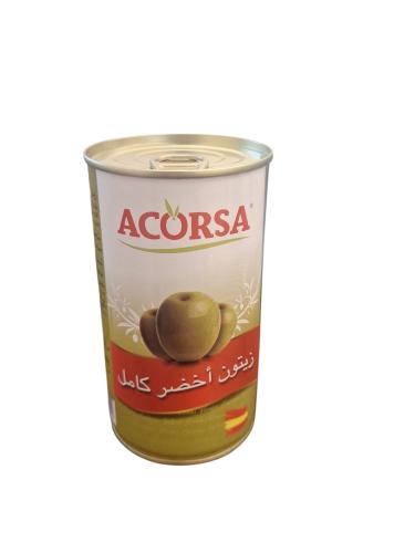اكورسا زيتون اخضر كامل علب 350 جم