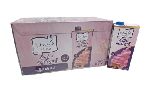 كواليتي مزيج ايس كريم بنكهة الفراولة 1لتر*12