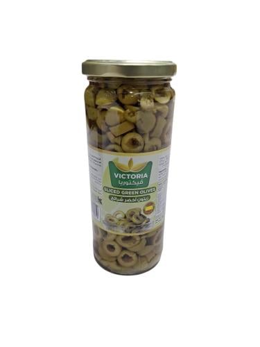 فيكتوريا زيتون أخضر شرائح زجاج 430 جرام