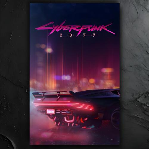 لوحة معدنية cyberpunk