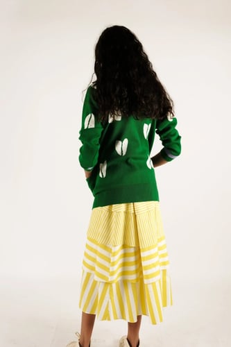 تنورة ديوليندا صفراء مخططة