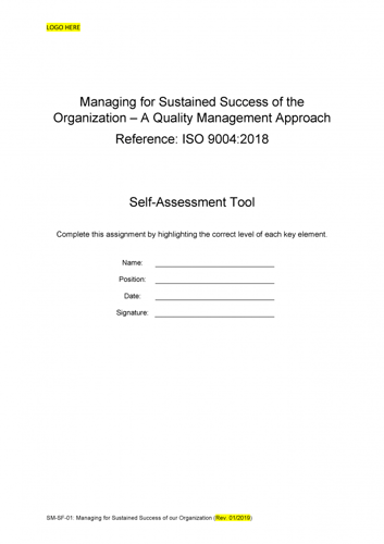 ISO 9001 Kit - Business Plan Management