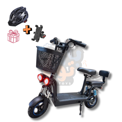 سكوتر كهربائي مقعدين و سله وسط المطور 48 فولت