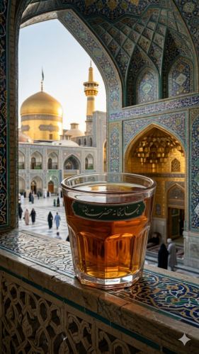 كوب "چايخانه حضرت رضا" 220 مل .. 5 حبات