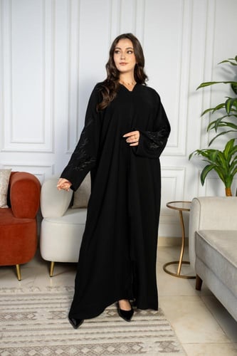 عباية راقية بقماش إنترنت - زرار كامل