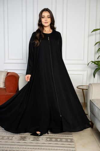 عباية كلوش حرير سحاب