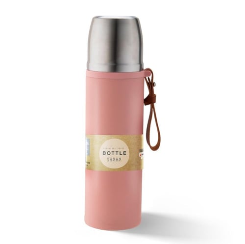 شاها قارورة ستانلس ستيل مع يد جلد، سعة 450 مل، متع...