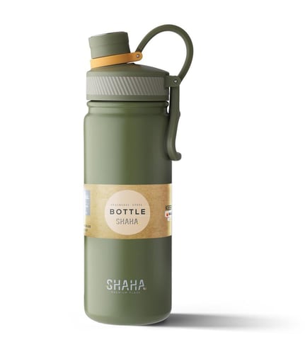 شاها قارورة رياضية ستانلس ستيل، سعة 680 مل، متعددة...