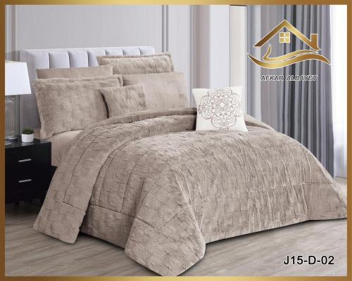 مفرش نفرين 8 قطع مخمل وجة فروJ15-D-02