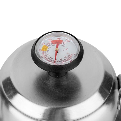 ابريق تقطير القهوة مع ميزان حرارة من الستانلس ستيل