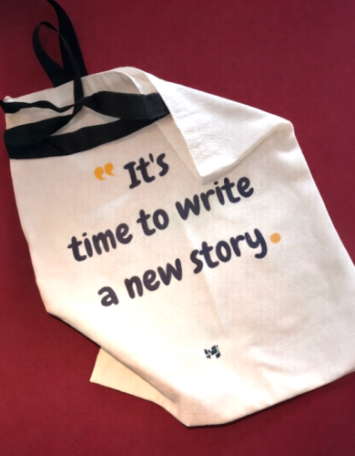 New story tote bag