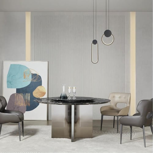 طاولة طعام برخام اسود