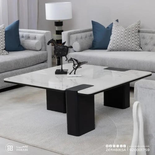 طاولة قهوة رخام مربعة