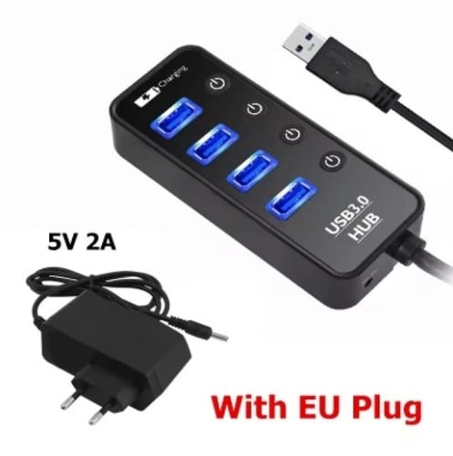 USB HUB 3.0 4 Port شاحن الهاتف الذكي متعدد لأجهزة...