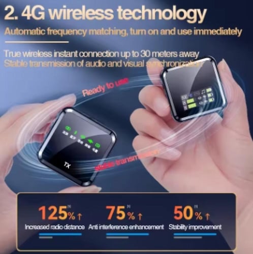 ميكروفونات Lavalier اللاسلكية 2.4G