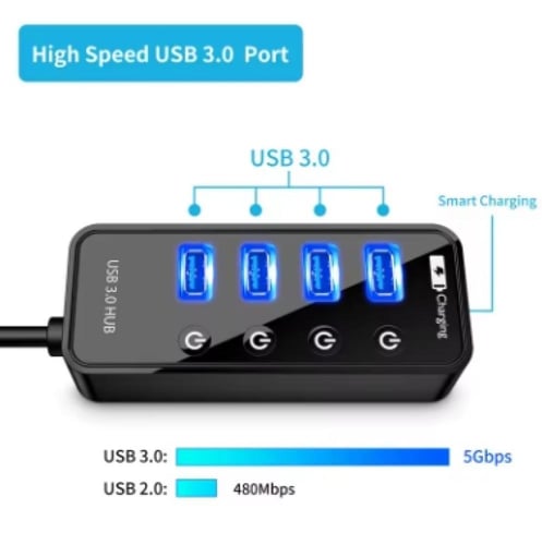 USB HUB 3.0 4 Port شاحن الهاتف الذكي متعدد لأجهزة...