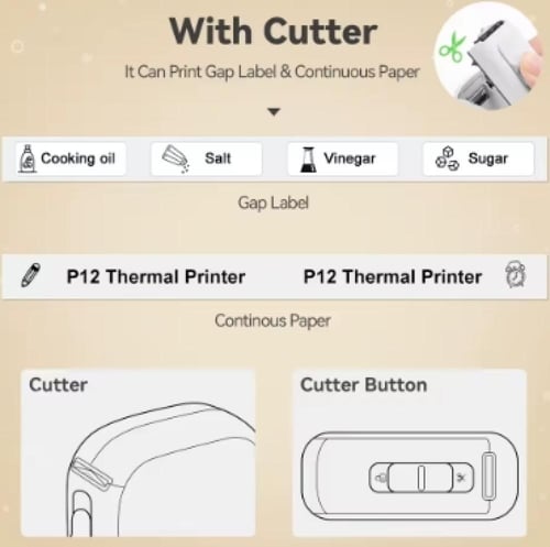 طابعة صغيرة محمولة Marklife P12