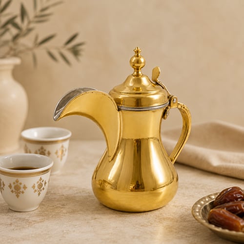 دلة بغدادي زيرو بغطاء حائلي – ذهبي كامل