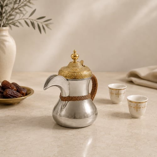 طقم دلال حبش منفوخ محزم بغطاء حائلي منقوش – أبيض بغطاء أصفر (3 قطع )