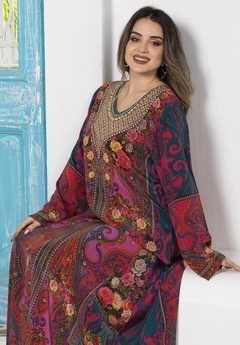 جلابية حرير كريب