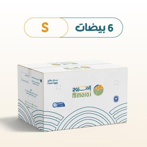 كرتون بيض طازج - 6 بيضات - مقاس S