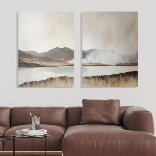 لوحات ثنائية فن تجريدي تصميم مودرن