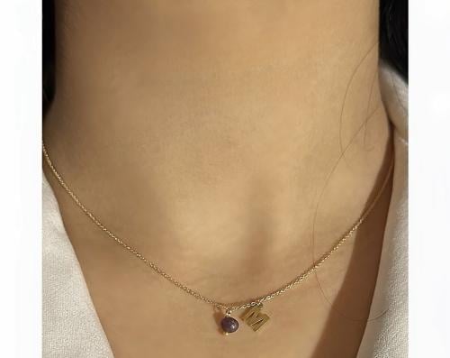 سلسال الحرف مع حجر العقيق الكريم/Craft chain with...