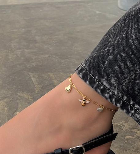 خلخال النحله الملونه مع إضافة رجل البيبي - حجر الع...