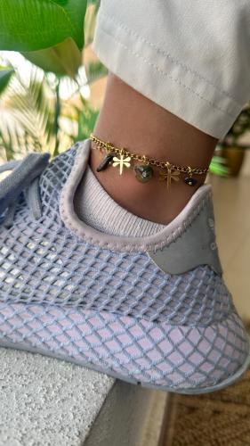 خلخال ( Flat gold )مطلي ذهب باضافه دراقون فلاي ذهب...