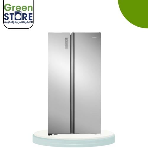ثلاجة دولابى هايسينس ثلاجة بابين 569 لتر استيل انف...