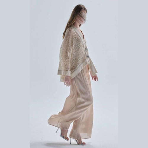 طقم بلوزه مخرمه و بنطلون