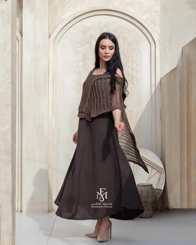 فستان لينن إيطالي بني