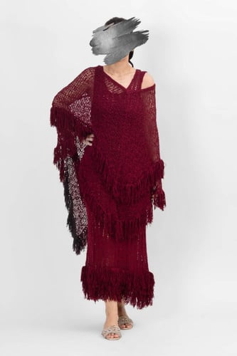 طقم قطعتين فستان و بلوزة طويله