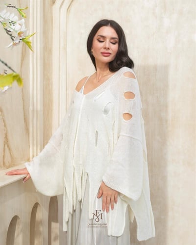 طقم كنزه مع فستان ساتان