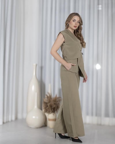 طقم ببلوزة لف و بنطلون