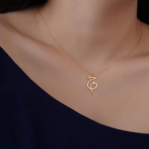 سلسال حرفين مطلي بالذهب