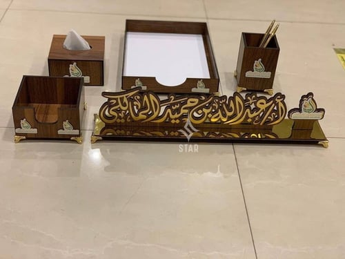 طقم مكتبي اكريلك خمس قطع